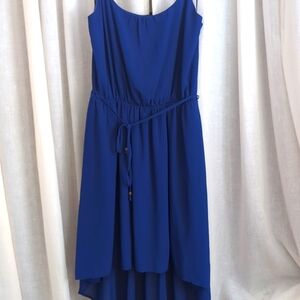 Dark blue high low dress, size M